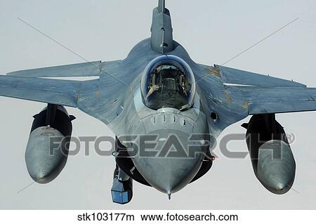 A U. S. Air Force F-16CJ Fighting Falcon approaching a KC-135 Stratotanker for refueling over Iraq. View Large Photo Image Picture - A U. S. Air Force F-16CJ Fighting Falcon approaching a KC-135 Stratotanker for refueling over Iraq.. Fotosearch