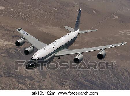 A U. S. Air Force RC-135 Rivet Joint reconnaissance aircraft. View Large Photo Image Picture - A U. S. Air Force RC-135 Rivet Joint reconnaissance aircraft.. Fotosearch