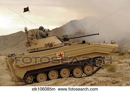 A U. S. Army soldier trains on an M113 armed personnel carrier. View Large Photo Image Picture - A U. S. Army soldier trains on an M113 armed personnel carrier.. Fotosearch