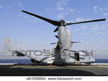 A U. S. Marine Corps MV-22 Osprey prepares for flight on the deck USS Wasp. View Large Photo Image Picture - A U. S. Marine Corps MV-22 Osprey prepares for flight on the deck USS Wasp.. Fotosearch