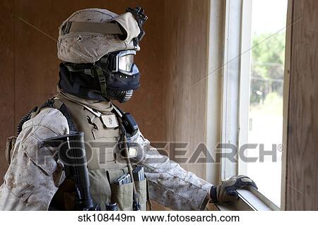A U. S. Marine participates in urban operations training. View Large Photo Image Picture - A U. S. Marine participates in urban operations training.. Fotosearch