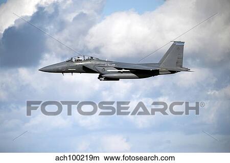A United States Air Force F-15 Strike Eagle in flight. View Large Photo Image Picture - A United States Air Force F-15 Strike Eagle in flight.. Fotosearch