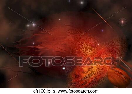 Stock Illustration - A vast nebula in the expanse of the universe.. Fotosearch