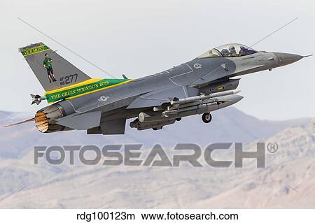 A Vermont Air National Guard F-16C Fighting Falcon taking off. View Large Photo Image Picture - A Vermont Air National Guard F-16C Fighting Falcon taking off.. Fotosearch
