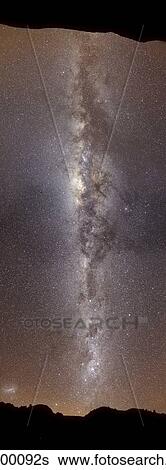 Stock Photograph - A vertical panorama showing the Milky Way.. Fotosearch