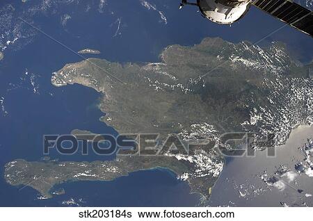 A view of the Caribbean island of Hispaniola from the International Space Station. View Large Photo Image Stock Photograph - A view of the Caribbean island of Hispaniola from the International Space Station.. Fotosearch