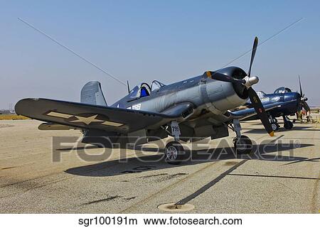 A Vought F4U-1 Corsair aircraft, Chino, California. View Large Photo Image Picture - A Vought F4U-1 Corsair aircraft, Chino, California.. Fotosearch