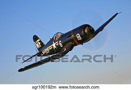 A Vought F4U-5N Corsair aircraft of the Flying Nightmares. View Large Photo Image Picture - A Vought F4U-5N Corsair aircraft of the Flying Nightmares.. Fotosearch