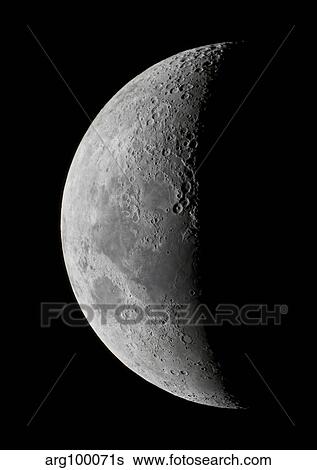 A waxing crescent moon in high resolution. View Large Photo Image Stock Photograph - A waxing crescent moon in high resolution.. Fotosearch