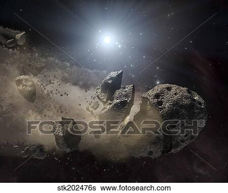 A white dwarf star surrounded by a disintegrating asteroid. View Large Illustration Stock Illustration - A white dwarf star surrounded by a disintegrating asteroid.. Fotosearch