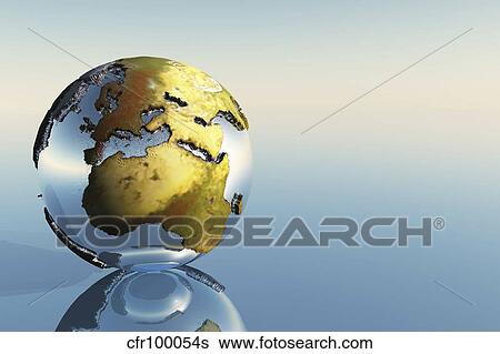 A world globe showing the continents of Europe, Middle East and Africa. View Large Illustration Stock Illustration - A world globe showing the continents of Europe, Middle East and Africa.. Fotosearch