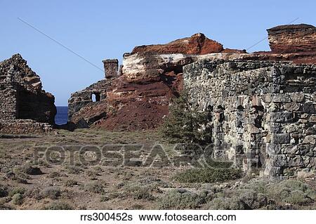 Abandoned Manganese Mine at Cape Vani, Milos Island, Greece. View Large Photo Image Stock Photograph - Abandoned Manganese Mine at Cape Vani, Milos Island, Greece.. Fotosearch