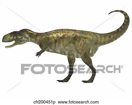 Abelisaurus dinosaur, white background. View Large Illustration Stock Illustration - Abelisaurus dinosaur, white background.. Fotosearch