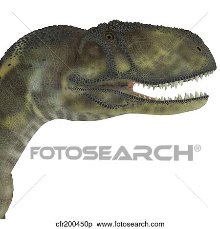 Stock Illustration - Abelisaurus portrait.. Fotosearch