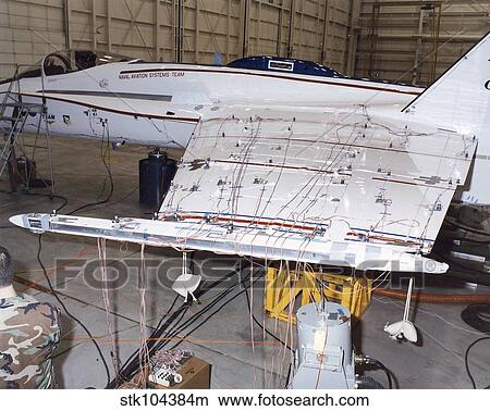 Accelerometers and sensors cover the Active Aeroelastic Wing of an F/A-18 test aircraft. View Large Photo Image Picture - Accelerometers and sensors cover the Active Aeroelastic Wing of an F/A-18 test aircraft.. Fotosearch