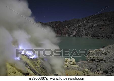 Acidic crater lake and solfatara, Kawah Ijen volcano, Java, Indonesia. View Large Photo Image Stock Photograph - Acidic crater lake and solfatara, Kawah Ijen volcano, Java, Indonesia.. Fotosearch