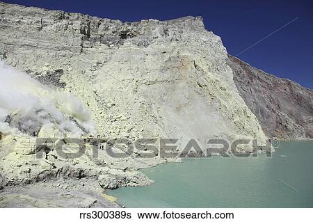 Acidic crater lake, Kawah Ijen volcano, Java, Indonesia. View Large Photo Image Stock Photograph - Acidic crater lake, Kawah Ijen volcano, Java, Indonesia.. Fotosearch