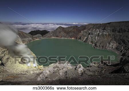 Acidic crater lake of Kawah Ijen volcano, Java, Indonesia. View Large Photo Image Stock Photograph - Acidic crater lake of Kawah Ijen volcano, Java, Indonesia.. Fotosearch