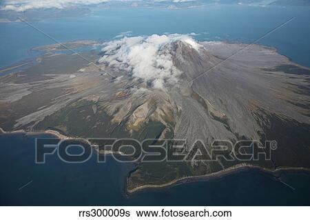 Aerial image of Mount St Augustine Volcano, Cook Inlet, Alaska. View Large Photo Image Stock Photograph - Aerial image of Mount St Augustine Volcano, Cook Inlet, Alaska.. Fotosearch