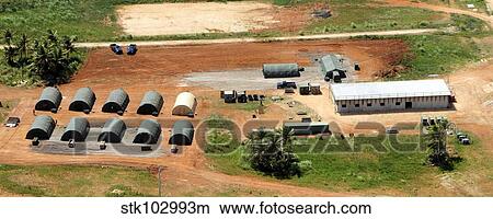 Aerial overview of the 554th Red Horse field training exercise campsite. View Large Photo Image Picture - Aerial overview of the 554th Red Horse field training exercise campsite.. Fotosearch