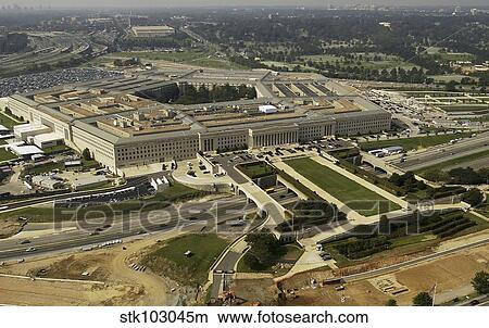 Aerial photograph of the Pentagon with the River Parade Field in Arlington, Virginia. View Large Photo Image Picture - Aerial photograph of the Pentagon with the River Parade Field in Arlington, Virginia.. Fotosearch
