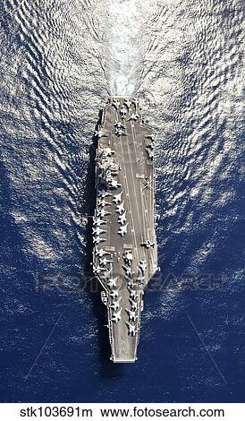 Aerial view of the aircraft carrier USS Harry S. Truman. View Large Photo Image Picture - Aerial view of the aircraft carrier USS Harry S. Truman.. Fotosearch