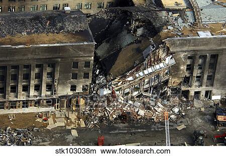 Aerial view of the terrorist attack on the Pentagon on September 11, 2001. View Large Photo Image Picture - Aerial view of the terrorist attack on the Pentagon on September 11, 2001.. Fotosearch