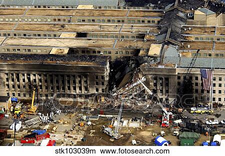 Aerial view of the terrorist attack on the Pentagon on September 11, 2001. View Large Photo Image Picture - Aerial view of the terrorist attack on the Pentagon on September 11, 2001. . Fotosearch