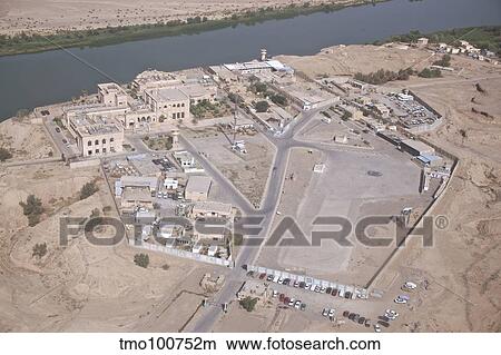 Aerial view of unknown forward operating base in Northern Iraq. View Large Photo Image Picture - Aerial view of unknown forward operating base in Northern Iraq.. Fotosearch