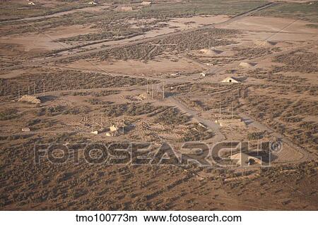 Aerial view of unknown Iraqi installations in northern Iraq. View Large Photo Image Picture - Aerial view of unknown Iraqi installations in northern Iraq.. Fotosearch