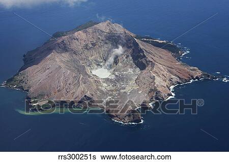 Aerial view of White Island volcano with central acidic crater lake, Bay of Plenty, New Zealand. View Large Photo Image Stock Photograph - Aerial view of White Island volcano with central acidic crater lake, Bay of Plenty, New Zealand.. Fotosearch
