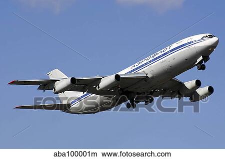 Aeroflot Ilyushin Il-86 airliner taking off from Bulgaria. View Large Photo Image Picture - Aeroflot Ilyushin Il-86 airliner taking off from Bulgaria.. Fotosearch