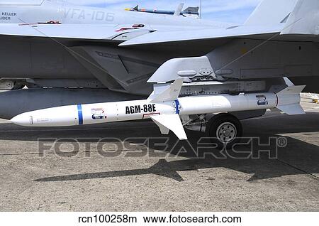 AGM-88E AARGM missile on a U. S. Navy F/A-18F Super Hornet. View Large Photo Image Picture - AGM-88E AARGM missile on a U. S. Navy F/A-18F Super Hornet.. Fotosearch