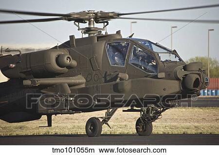 Picture - AH-64D Apache Longbow taxiing out to the launch pad.. Fotosearch