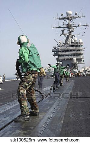 Air Department crewmembers remove the slot seal from a catapult aboard USS George Washington. View Large Photo Image Picture - Air Department crewmembers remove the slot seal from a catapult aboard USS George Washington.. Fotosearch