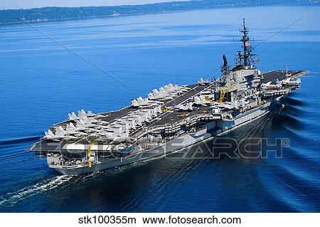 Aircraft carrier in calm water. View Large Photo Image Picture - Aircraft carrier in calm water.. Fotosearch