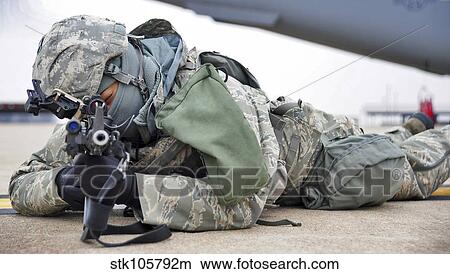 Picture - Airman provides security at Whiteman Air Force Base.. Fotosearch