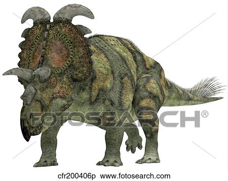Albertaceratops dinosaur. View Large Illustration Stock Illustration - Albertaceratops dinosaur.. Fotosearch