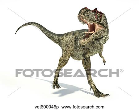 Albertosaurus dinosaur on white background. View Large Illustration Stock Illustration - Albertosaurus dinosaur on white background.. Fotosearch