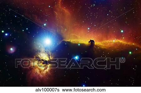 Alnitak region in Orion with Flame Nebula (NGC 2024), and Horsehead Nebula. View Large Photo Image Stock Photograph - Alnitak region in Orion with Flame Nebula (NGC 2024), and Horsehead Nebula.. Fotosearch