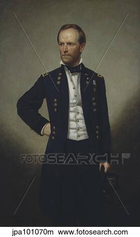 Stock Illustration - American history painting of Civil War General William Sherman.. Fotosearch