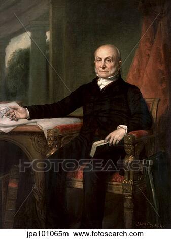 Stock Illustration - American history painting of President John Quincy Adams.. Fotosearch