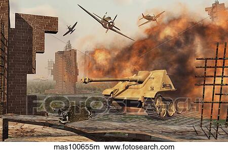 American P-47 fighter planes attacking German Jagdpanther tanks. View Large Illustration Stock Illustration - American P-47 fighter planes attacking German Jagdpanther tanks.. Fotosearch