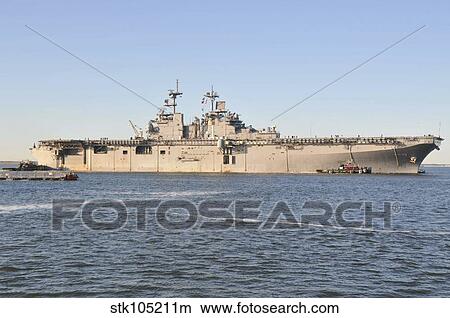 Amphibious assault ship USS Wasp. View Large Photo Image Picture - Amphibious assault ship USS Wasp.. Fotosearch
