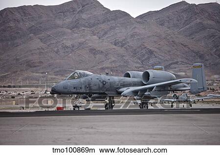 An A-10 Thunderbolt taxis to the runway at Nellis Air Force Base, Nevada. View Large Photo Image Picture - An A-10 Thunderbolt taxis to the runway at Nellis Air Force Base, Nevada.. Fotosearch