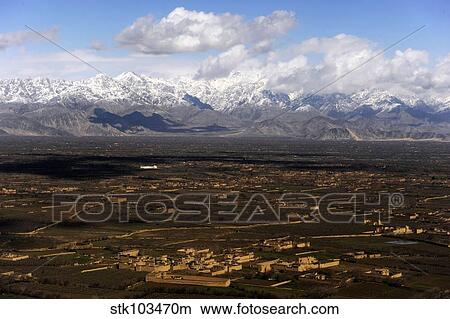 An aerial view over Afghanistan from a UH-60 Blackhawk helicopter. View Large Photo Image Picture - An aerial view over Afghanistan from a UH-60 Blackhawk helicopter.. Fotosearch
