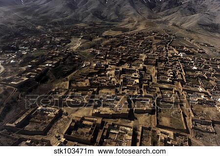 Picture - An aerial view over Afghanistan from a UH-60 Blackhawk helicopter.. Fotosearch