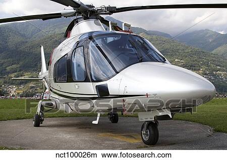 Picture - An AgustaWestland A109 Power Elite helicopter.. Fotosearch