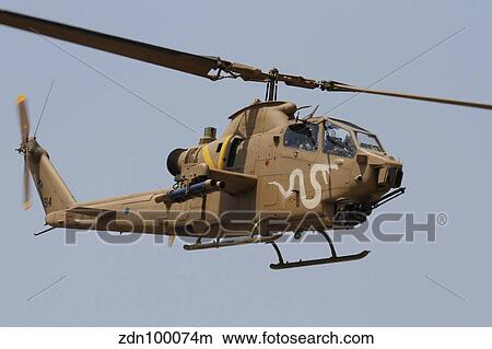 Picture - An AH-1S Tzefa attack helicopter of the Israeli Air Force.. Fotosearch