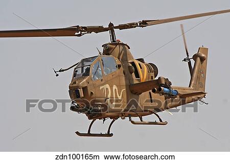 Picture - An AH-1S Tzefa attack helicopter of the Israeli Air Force.. Fotosearch